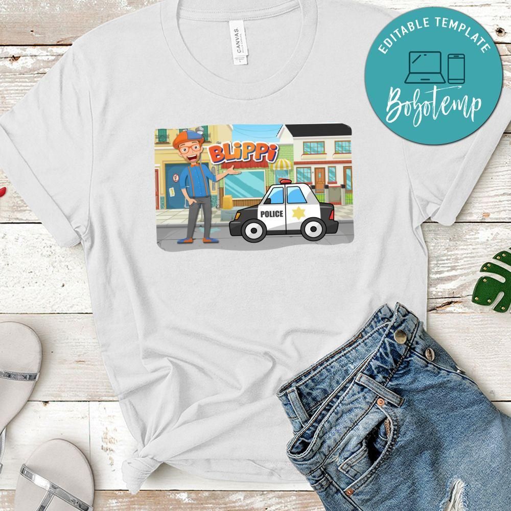 Blippi Police Car Song Inspired T-Shirt for Toddler