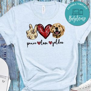 Peace love Golden PNG file template