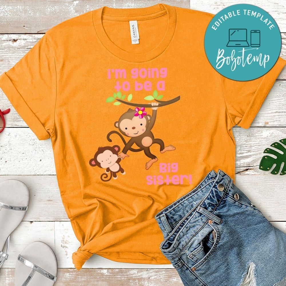 Adorable Monkeys I'm Going To be A Big Brother T-Shirt