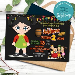Chilindrina Birthday Flyer Template to Print at Home Instant Download