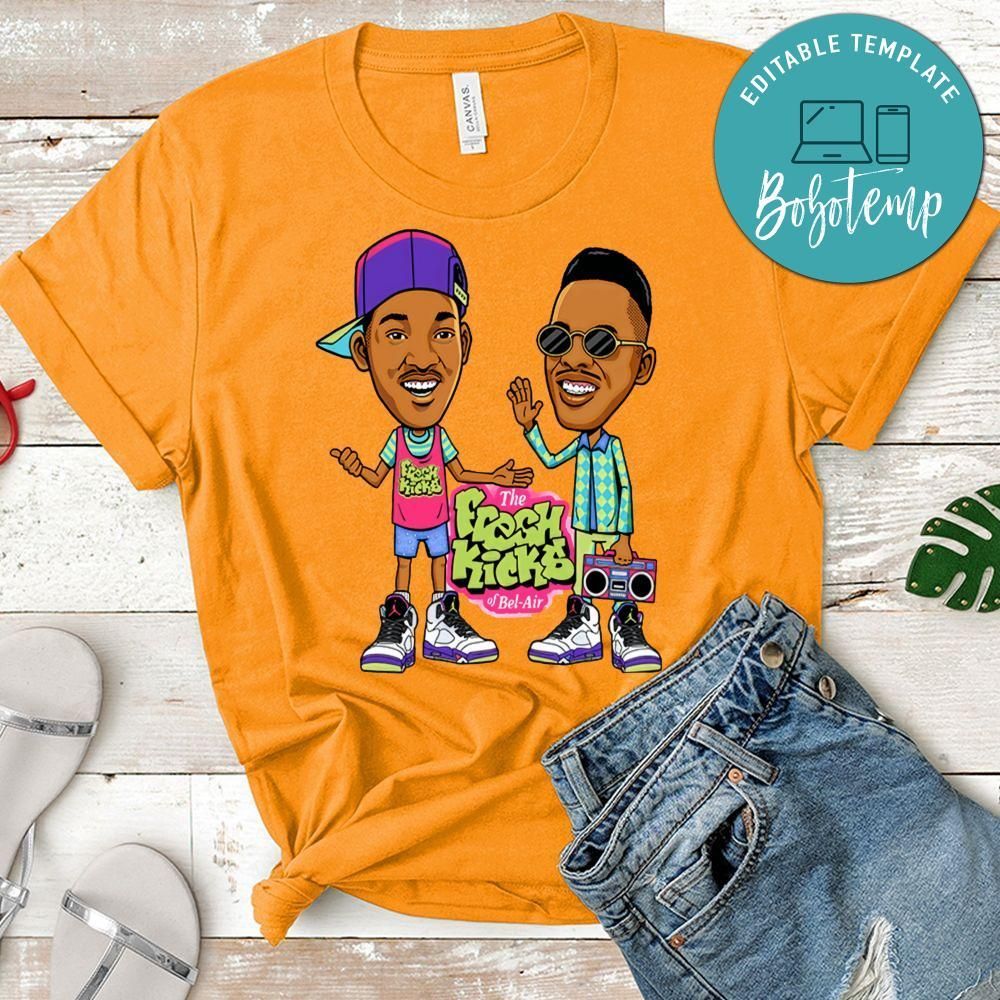 The Fresh Prince Of Bel Air Matching Jordan 5 Sneaker PNG file template