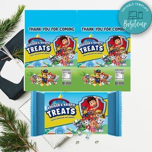 Paw Patrol Rice Krispie Treat Digital File Template Instant Download
