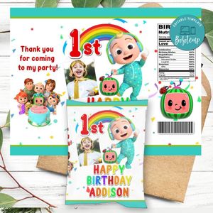 Cocomelon Baby JJ Chip Bag Digital File Printable Instant Download