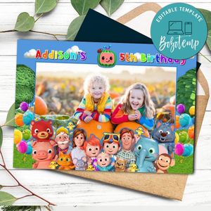 Cocomelon Photo Booth with Picture Digital File Printable Instant Download