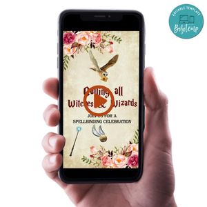 Digital Harry Potter Wizard Customizable Mp4 Video Invitation File Template Instant Download