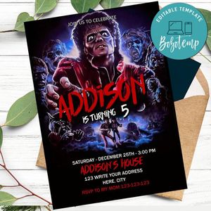 Thriller John Landis Invitation Customizable Template Instant Download
