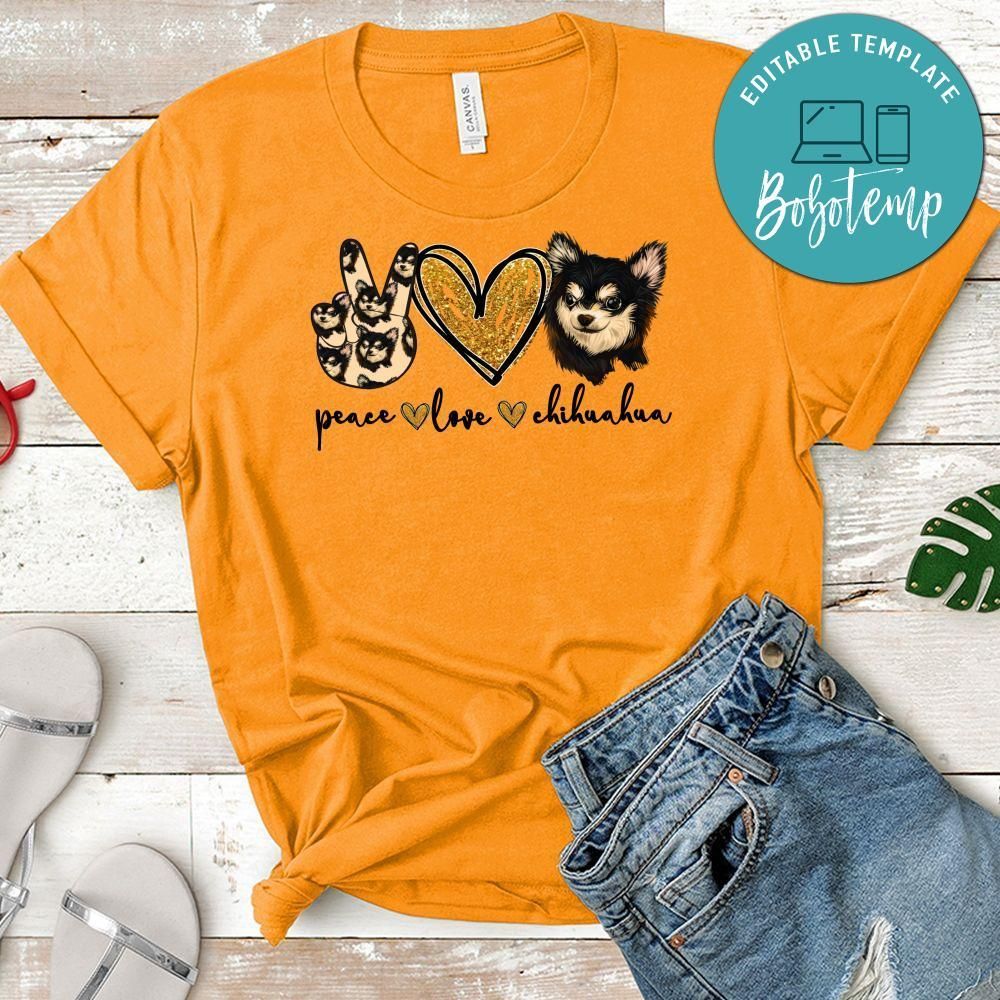 Peace love Chihuahua glitter Chihuahua T-Shirt