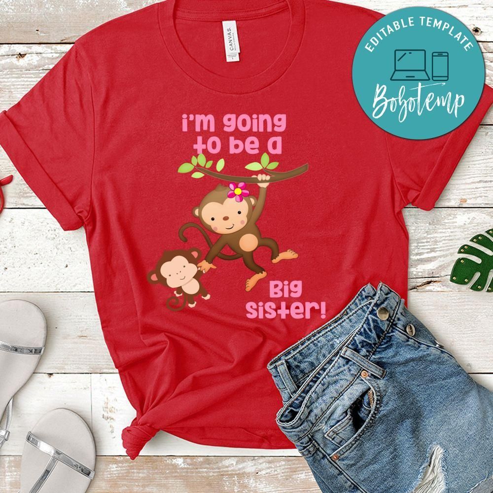 Adorable Monkeys I'm Going To be A Big Brother T-Shirt