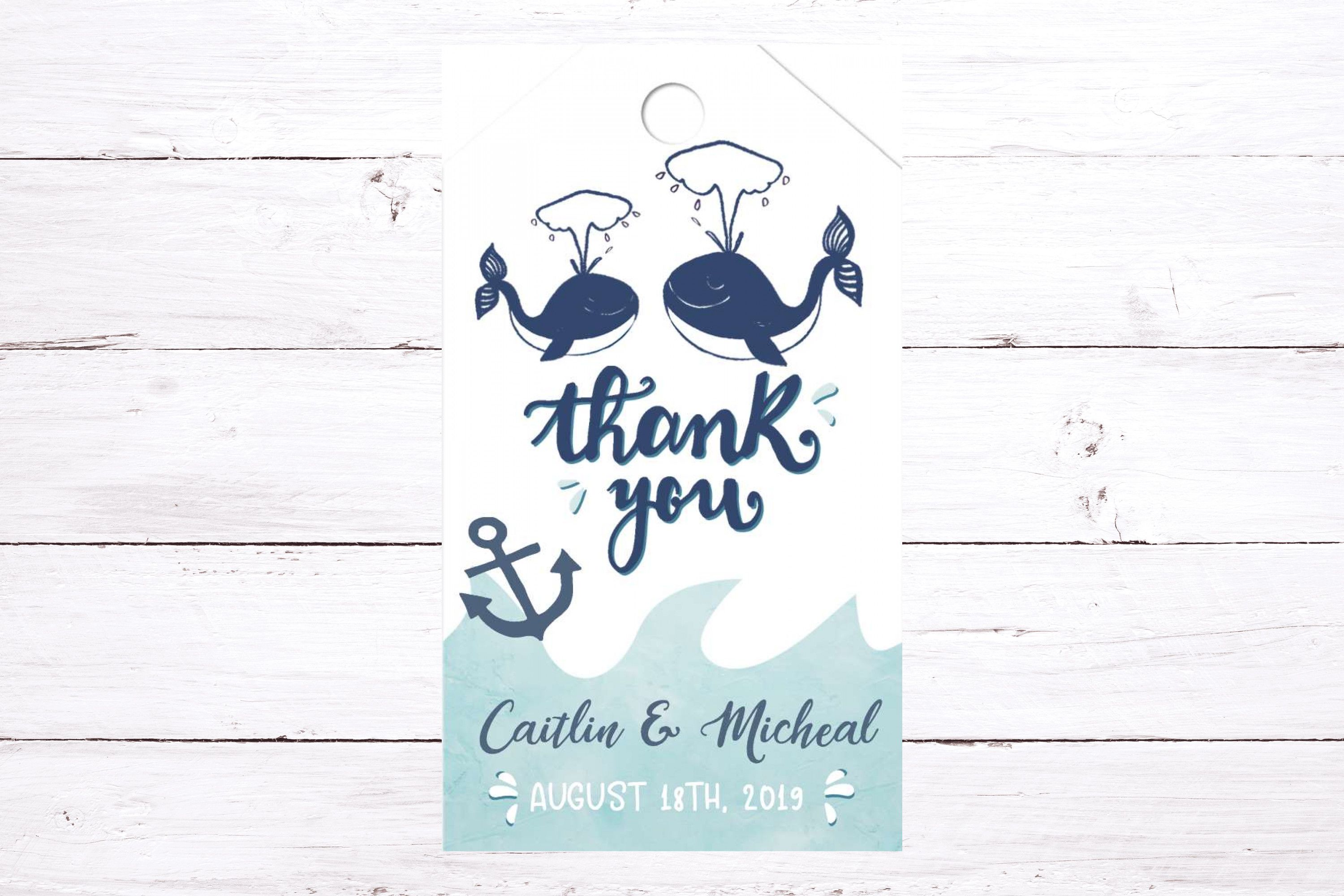 Ballena náutica Baby Shower gracias tarjeta plantilla DIY | Bobotemp, image size:3000x2000