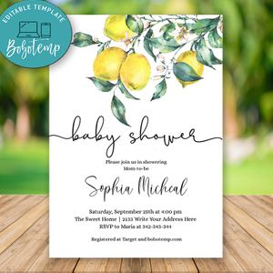 Summer Fruit Baby Shower Invite Lemon Themed Shower Gender Neutral