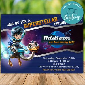 Printable Miles from Tomorrowland Birthday Flyer Instant Download