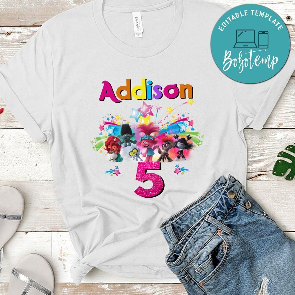 Custom Trolls World Tour Birthday Shirt for Kid