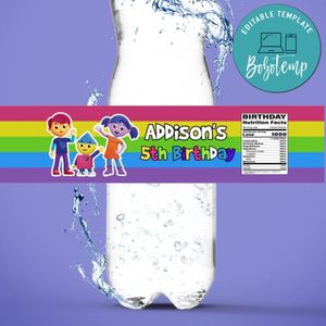 Charlie's Colorforms City Water Bottle Label Template to Print at Home Instant Download