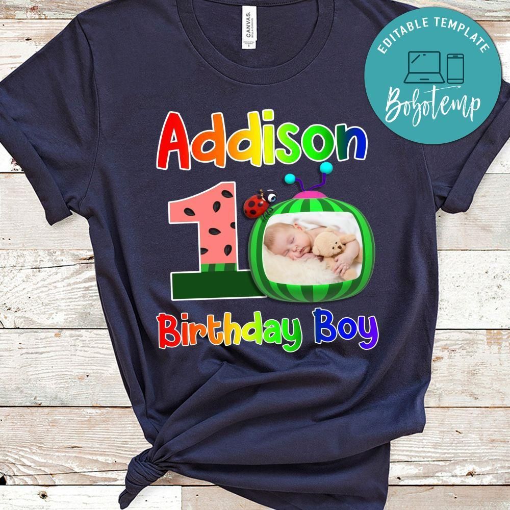 Cocomelon Custom Photo Birthday PNG file template for Boy