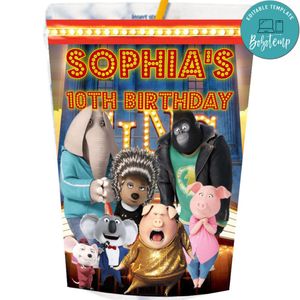 Sing Movie Capri Sun Labels Digital File Printable Instant Download