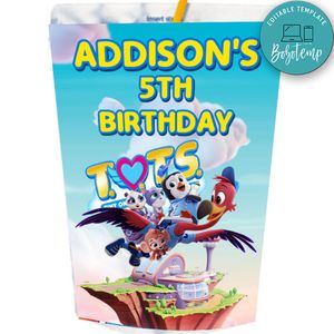 Tots Capri Sun Birthday Labels Digital File Printable Instant Download