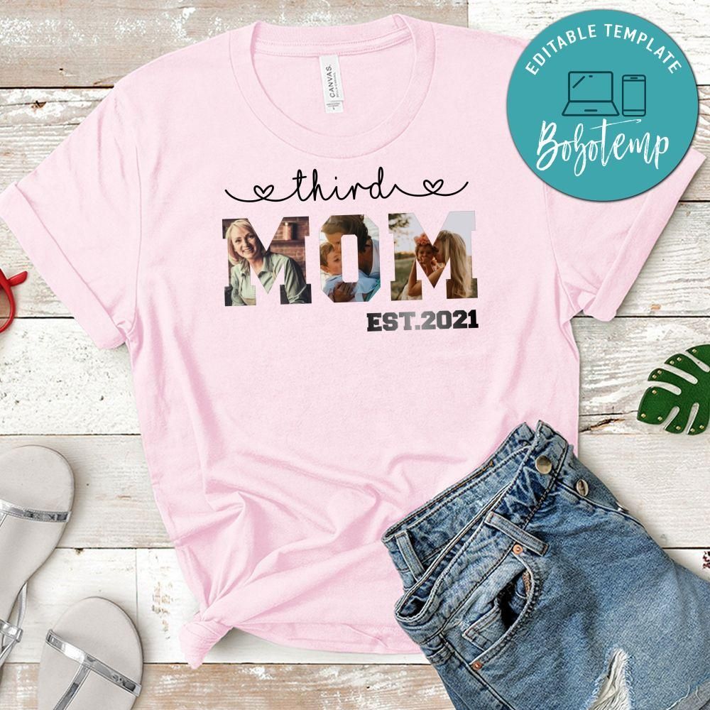 Mom of 3 Custom Photo T-Shirt
