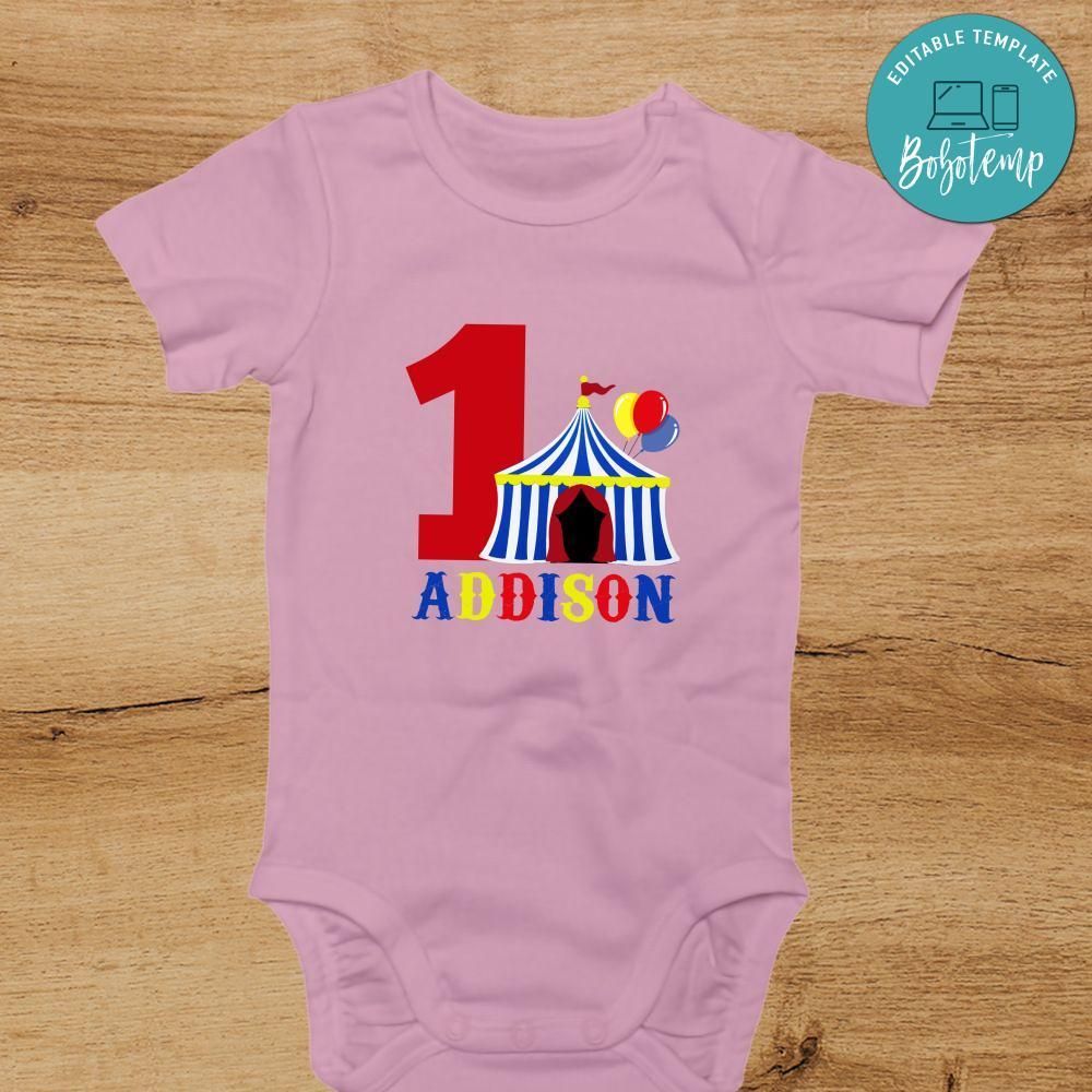 Circus First Birthday Bodysuit
