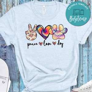 Peace love Dog Tie Dye T-Shirt