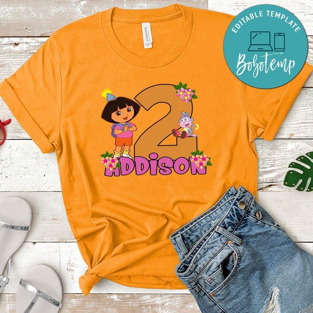 Custom Dora the explorer Birthday Shirt for Girl