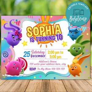 Printable Sunny Bunnies Birthday Flyer Instant Download