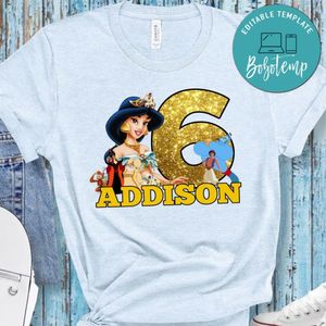 Jasmine Princess Personalized Birthday Shirt for Girl