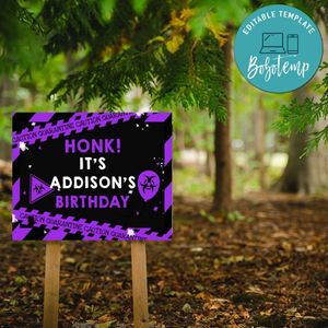 Printable Slow Down And Honk! Birthday Outdoor Sign Instant Download
