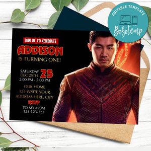 Shang-chi Invitation Customizable Template Instant Download