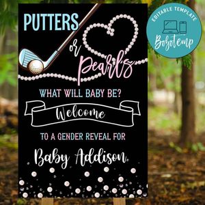 Putters or Pearl Welcome Sign Digital File Printable Instant Download
