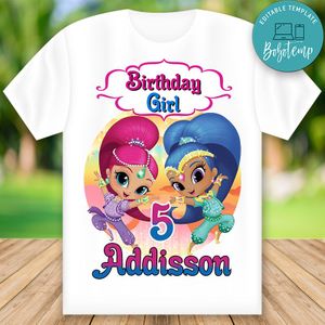 Printable Shimmer and Shine Custom Shirt Template Instant Download