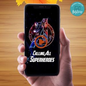 Digital Avenger Customizable Mp4 Video Invitation File Template Instant Download