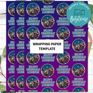 Descendants 2 Gift Wrap Template to Print at Home Instant Download