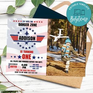 Top Gun Invitation Template with Photo Customizable Instant Download