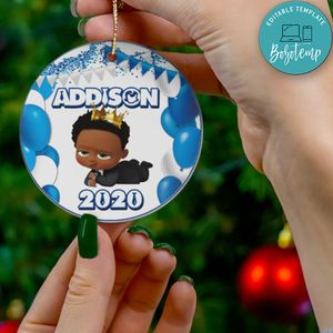 Boss Baby African American Christmas Ornament Gift