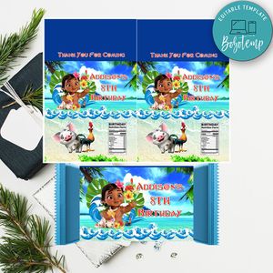 Baby Moana Candy Wrapper Digital File Printable Instant Download