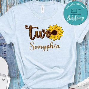 Sunflower 2nd Birthday PNG file template