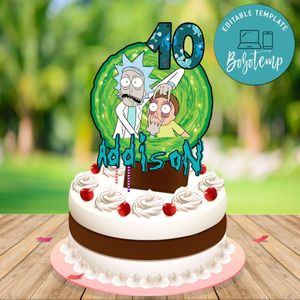 Rick and Morty Birthday Centerpiece Template Printable Instant Download