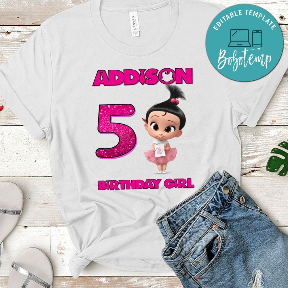 Custom Girl Baby Boss Birthday Shirt for Girl