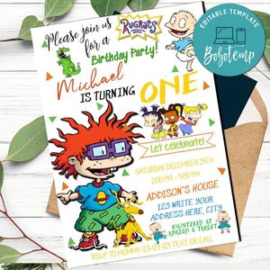 Rugrats First Birthday Invitation Customizable Template Instant Download