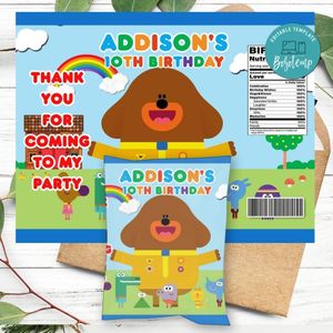 Hey duggee Birthday Chip Bag Digital File Printable Instant Download
