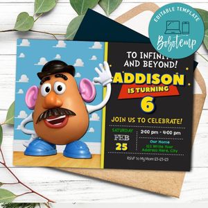Mr potato head Invitation Printable Instant Download