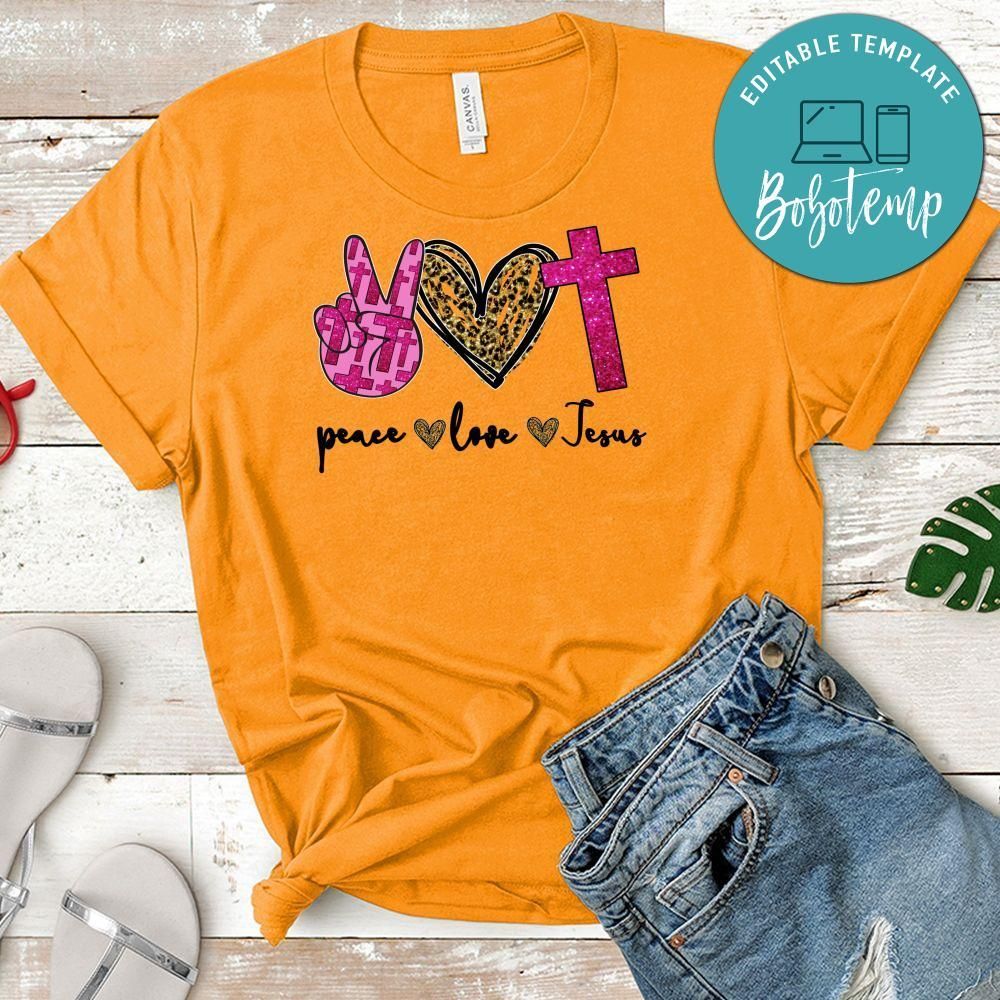 Peace love Jesus Cute Gift PNG file template