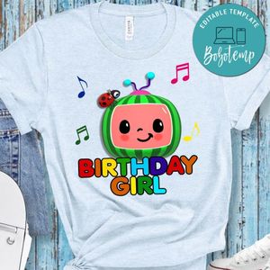 Cocomelon Custom Name Birthday PNG file template for Girl