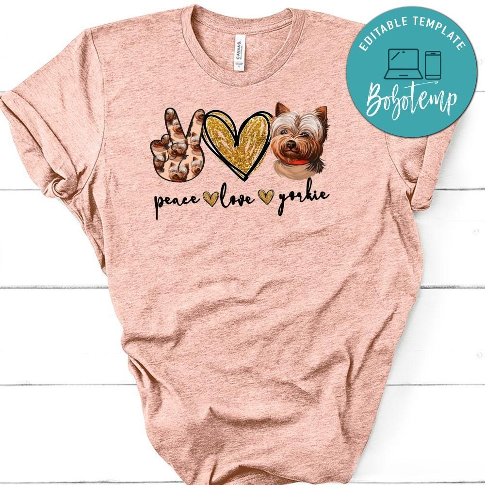 Peace love Yorkie PNG file template