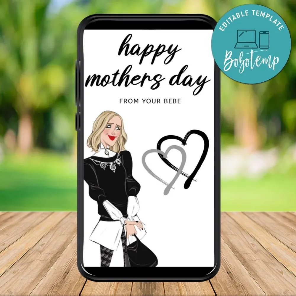 Electronic Moira Rose Mothers Day Greeting Electronic Invite Card DIY