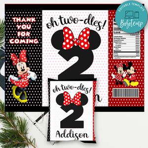 Oh Twoodles Minnie Mouse Birthday Chip Bag Digital File Instant Download