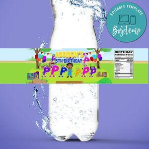 Akili and Me Water Bottle Label Template to Print at Home Instant Download