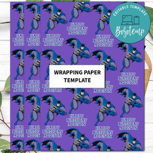 Batman Wrapping Paper Printable Template Instant Download