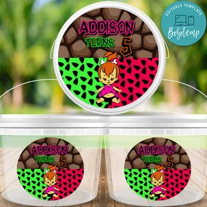 Flintstone Cup labels Digital File Printable Instant Download