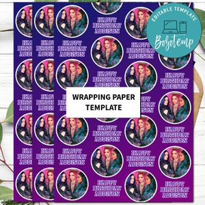 Disney Descendants 3 Wrapping Paper Template to Print at Home Instant Download